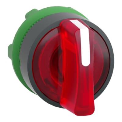 Head for illuminated selector switch, Harmony XB5, universal LED,  red handle, 22mm, 3 positions, stay put - Schneider Electric - ZB5AK1343
