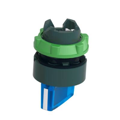 Head for illuminated selector switch, Harmony XB5, plastic, blue handle, 22mm, universal LED, 2 positions, spring return - Schneider Electric - ZB5AK1463