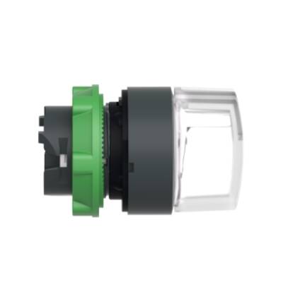 Head for illuminated selector switch, Harmony XB5, dark grey plastic, white handle, 22mm, universal LED, 3 positions, - Schneider Electric - ZB5AK1513