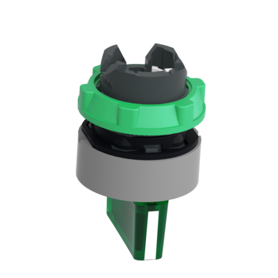 Head for illuminated selector switch, Harmony XB5, grey bezel, green handle, 22mm, universal LED, 3 positions, to center - Schneider Electric - ZB5AK1533C0