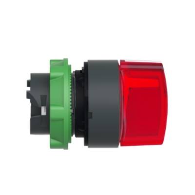 Head for illuminated selector switch, Harmony XB5, dark grey plastic, red handle, 22mm, universal LED, 3 positions, to center - Schneider Electric - ZB5AK1543