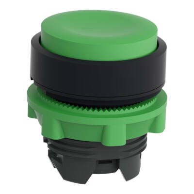 green projecting pushbutton head Ø22 spring return unmarked - Schneider Electric - ZB5AL3