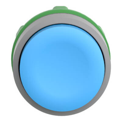 Harmony XB5, Push button head, plastic, projecting, blue, Ø22, spring return, unmarked, grey bezel - Schneider Electric - ZB5AL6C0