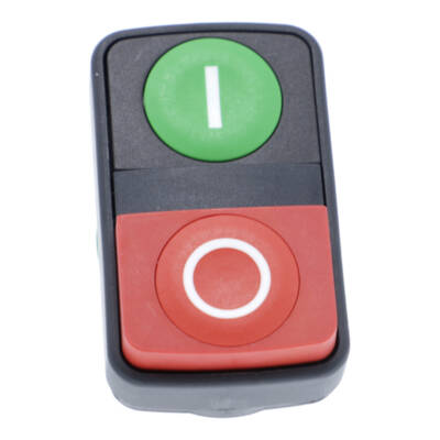 Double-headed push button head, plastic, Ø22, 1 green flush marked I + 1 red projecting marked O - Schneider Electric - ZB5AL7341