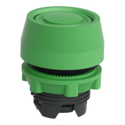 green flush pushbutton head Ø22 spring return unmarked - Schneider Electric - ZB5AP3S