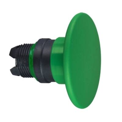 green Ø60 mushroom pushbutton head Ø22 spring return - Schneider Electric - ZB5AR3