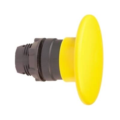 Head for non illuminated push button, Harmony XB5, yellow Ø 60 mushroom pushbutton Ø22 mm spring return - Schneider Electric - ZB5AR5