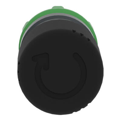 black Ø30 mushroom pushbutton head Ø22 latching turn release - Schneider Electric - ZB5AS42