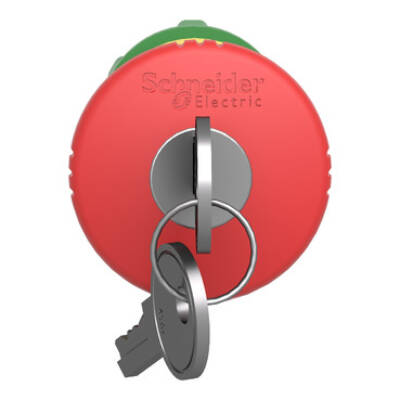 Emergency stop head, switching off, plastic, red mushroom Ø40, Ø22, trigger latching key release - Schneider Electric - ZB5AS944