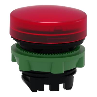 Head for pilot light, Harmony XB5, plastic, red, 22mm, universal LED, plain lens, for insertion of legend - Schneider Electric - ZB5AV043E