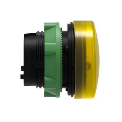 Head for pilot light, Harmony XB5, plastic, yellow, 22mm, universal LED, plain lens, for insertion of legend - Schneider Electric - ZB5AV083E