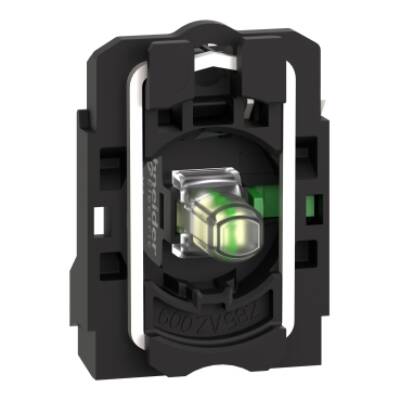 Complete body/contact assembly and light block, Harmony XB5, plastic, universal LED, body/fixing collar, 1NO, 24V AC DC - Schneider Electric - ZB5AW0B11