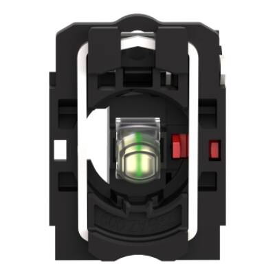 Complete body/contact assembly and light block, Harmony XB5, XB4, with body/fixing collar, universal LED, 24V 1NC - Schneider Electric - ZB5AW0B12