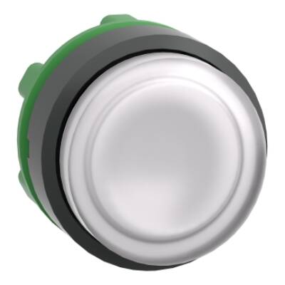 Head for illuminated push button, Harmony XB5, white projecting, 22mm, universal LED, spring return, unmarked - Schneider Electric - ZB5AW113