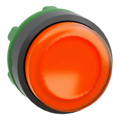 Head for illuminated push button, Harmony XB5, orange projecting, 22mm, universal LED, spring return, unmarked - Schneider Electric - ZB5AW153