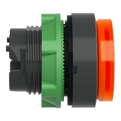 Head for illuminated push button, Harmony XB5, orange projecting, 22mm, universal LED, spring return, unmarked - Schneider Electric - ZB5AW153