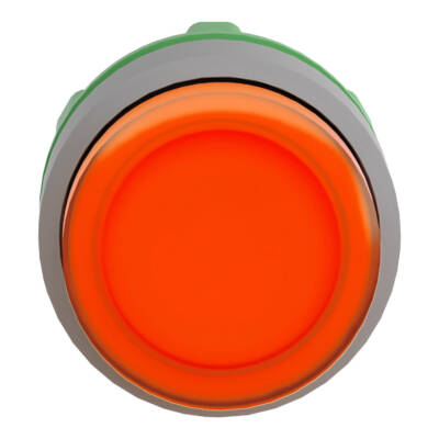 Head for illuminated push button, Harmony XB5, grey bezel, orange projecting, 22mm, universal LED, spring return, plain lens - Schneider Electric - ZB5AW153C0