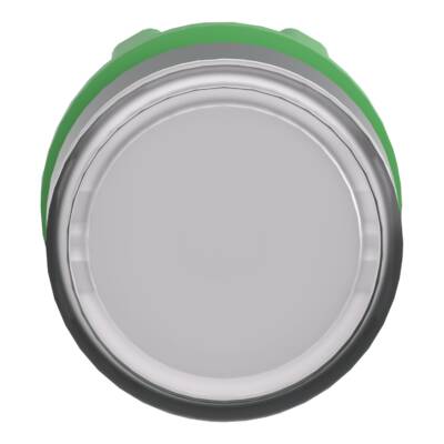 Head for illuminated push button, Harmony XB5, plastic, white flush, 22mm, universal LED, spring return, plain lens - Schneider Electric - ZB5AW313
