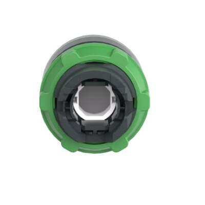 Head for illuminated push button, Harmony XB5, plastic, green flush, 22mm, universal LED, spring return, grooved lens - Schneider Electric - ZB5AW333S