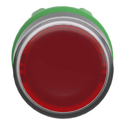 red flush illuminated pushbutton head Ø22 spring return for BA9s bulb - Schneider Electric - ZB5AW34