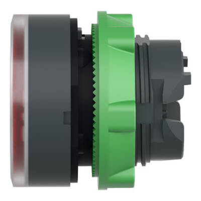 red flush illuminated pushbutton head Ø22 spring return for BA9s bulb - Schneider Electric - ZB5AW34