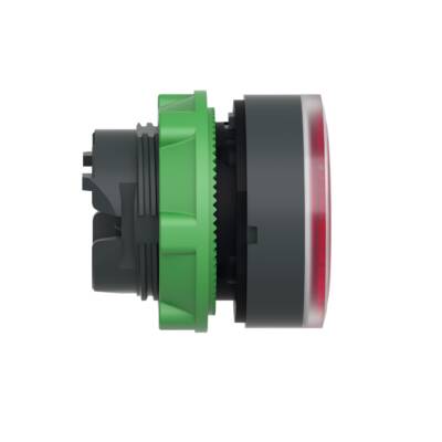 Head for illuminated push button, Harmony XB5, red flush, 22mm, universal LED, spring return, grooved lens, unmarked - Schneider Electric - ZB5AW343S