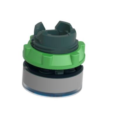 Head for illuminated push button, Harmony XB5, grey bezel, blue flush, 22mm, universal LED, spring return, plain lens - Schneider Electric - ZB5AW363C0