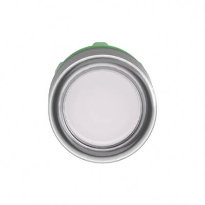 Head for illuminated push button, Harmony XB5, white flush, 22mm, universal LED, spring return, clear boot, unmarked - Schneider Electric - ZB5AW513