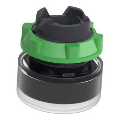 Head for illuminated push button, Harmony XB5, red flush, 22mm, universal LED, spring return, clear boot, unmarked - Schneider Electric - ZB5AW543