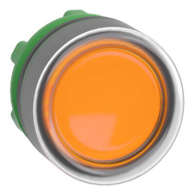 Head for illuminated push button, Harmony XB5, orange flush, 22mm, universal LED, spring return, clear boot, unmarked - Schneider Electric - ZB5AW553