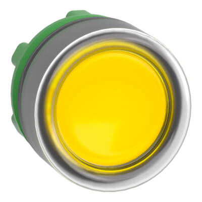 Head for illuminated push button, Harmony XB5, dark grey plastic, yellow flush, 22mm, universal LED, clear boot - Schneider Electric - ZB5AW583