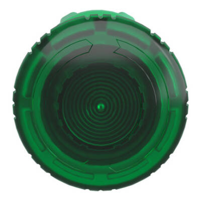 Head for illuminated push button, Harmony XB5, plastic, green mushroom 40mm, 22mm, latching turn to release, clear boot - Schneider Electric - ZB5AW733