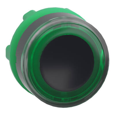 Head for illuminated push button, Harmony XB5, green flush, 22mm, universal LED, spring return, illuminated ring - Schneider Electric - ZB5AW933