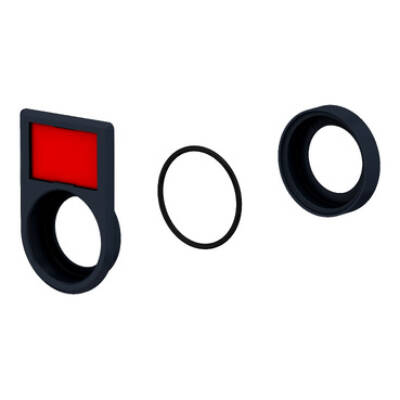 Harmony XB5, Flush mounting kit Ø30 for push buttons and pilot lights Ø22, plastic, 2-line legend - Schneider Electric - ZB5AZ025