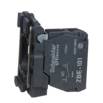 Single contact block with body/fixing collar, plastic, screw clamp terminal,1 NO - Schneider Electric - ZB5AZ101