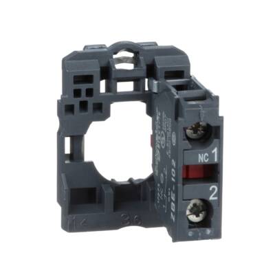 Single contact block with body/fixing collar, plastic, screw clamp terminal, 1 NC - Schneider Electric - ZB5AZ102