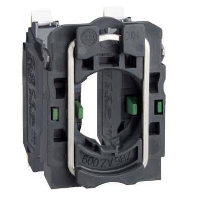 single contact block with body/fixing collar 2NO spring clamp terminal - Schneider Electric - ZB5AZ1035