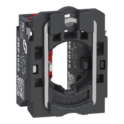 Single contact block with body fixing collar, Harmony XB5, plastic, 1 NO + 1 NC, compact push in terminals - Schneider Electric - ZB5AZ1055