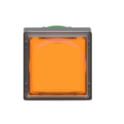 Head for illuminated push button, Harmony XB5, plastic, orange square flush, 22mm, universal LED, push-push, unmarked - Schneider Electric - ZB5CH353