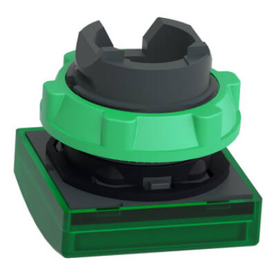 Head for pilot light, Harmony XB5, square green, 22mm, with plain lens, universal LED - Schneider Electric - ZB5CV033