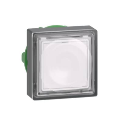 Head for illuminated push button, Harmony XB5, plastic, white square flush, 22mm, universal LED, for insertion of legend - Schneider Electric - ZB5CW313