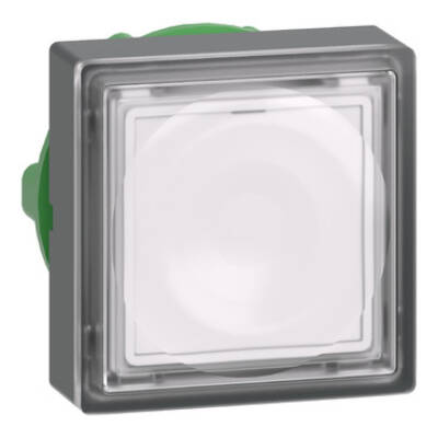 Head for illuminated push button, Harmony XB5, plastic, white square flush, 22mm, universal LED, for insertion of legend - Schneider Electric - ZB5CW313