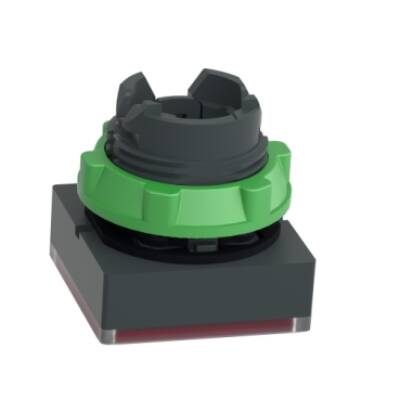 Head for illuminated push button, Harmony XB5, red square square flush 22mm, universal LED, for insertion of legend - Schneider Electric - ZB5CW343