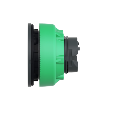 Head for illuminated push button, Harmony XB5, antimicrobial, plastic, green flush mounted, 30mm, universal LED, - Schneider Electric - ZB5FA38