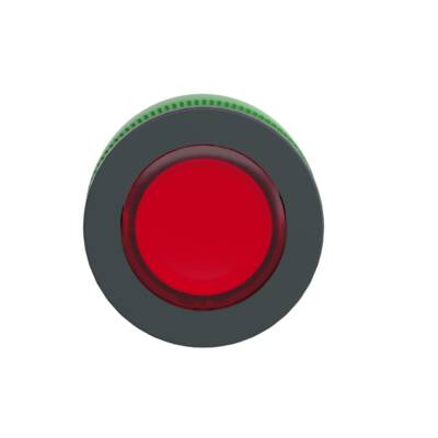 Head for illuminated push button, Harmony XB5, antimicrobial, plastic, red flush mounted, 30mm, universal LED, - Schneider Electric - ZB5FA48