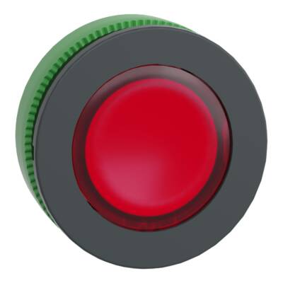 Head for illuminated push button, Harmony XB5, plastic, red flush mounted, 30mm, universal LED, push-push, unmarked - Schneider Electric - ZB5FH043