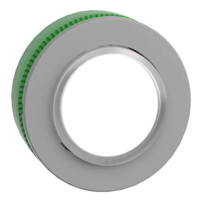 Head for illuminated push button, Harmony XB5, grey bezel, white projecting, 30mm, universal LED, push-push, unmarked - Schneider Electric - ZB5FH13C0
