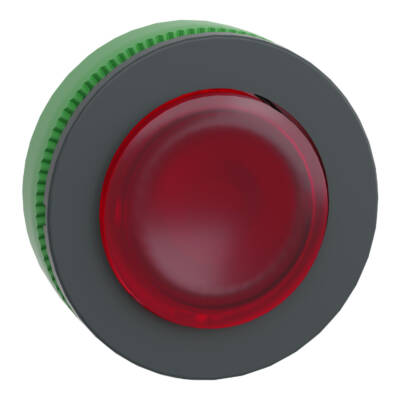 Head for illuminated push button, Harmony XB5, plastic, red projecting, 30mm, universal LED, push-push, unmarked - Schneider Electric - ZB5FH43