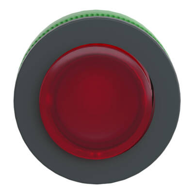 Head for illuminated push button, Harmony XB5, plastic, red projecting, 30mm, universal LED, push-push, unmarked - Schneider Electric - ZB5FH43