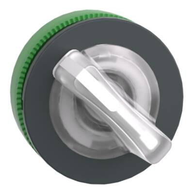 Head for illuminated selector switch, Harmony XB5, plastic, white handle, universal LED, 2 positions, stay put - Schneider Electric - ZB5FK1213